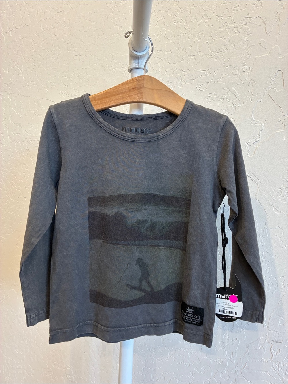 Molo Washed Gray Long-Sleeve Graphic Tee
